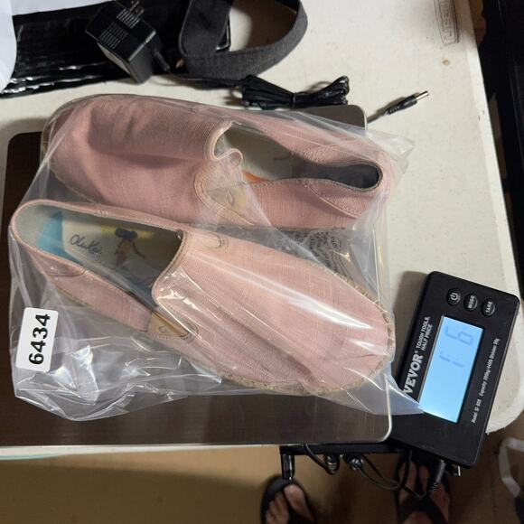 OLUKAI Kaula Pa'a Kapa Rose Pink Linen Espadrille Slip On Loafers Wms‎ 9US 39EU - Picture 9 of 9